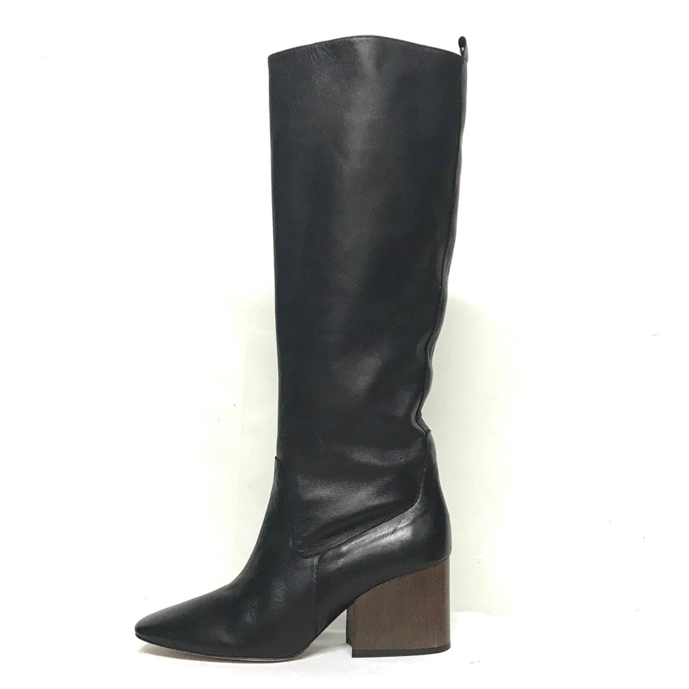 Massimo Dutti Knee High Leather Boots | Made in Spain | Block Heel | Size 8